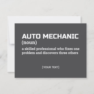 Grappige automatische mechanische definitie briefkaart