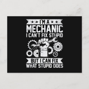Grappige Automechanicien Ingenieur Mannen Vrouwen Briefkaart