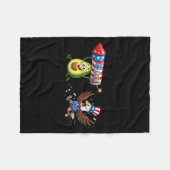 Grappige Avocado Amerikaanse Vlag Memorial Day 4th Fleece Deken (Voorkant (Horizontaal))