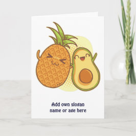 Grappige Avocado Ananas Beste Vrienden BFF Kawaii Kaart