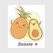 Grappige Avocado Ananas Beste Vrienden BFF Kawaii Sticker (Vel)
