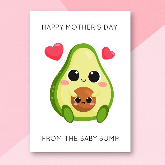 Grappige Avocado Baby Bump Moederdag Kaart