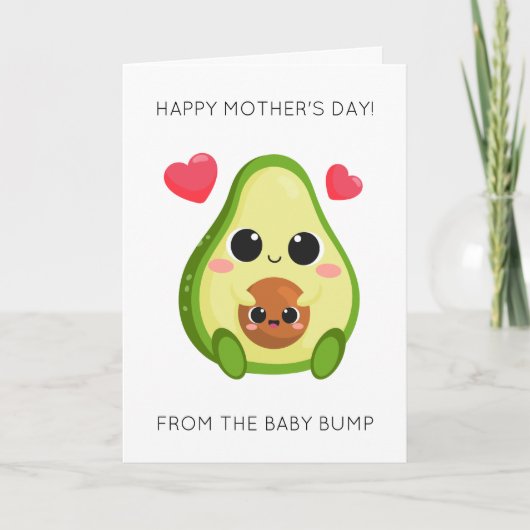 Grappige Avocado Baby Bump Moederdag Kaart (Voorkant)