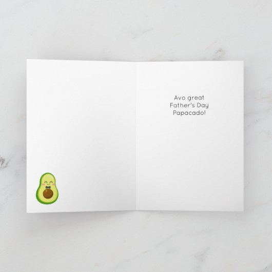 Grappige Avocado Fruit Pun Vaderdag Kaart (Binnen)