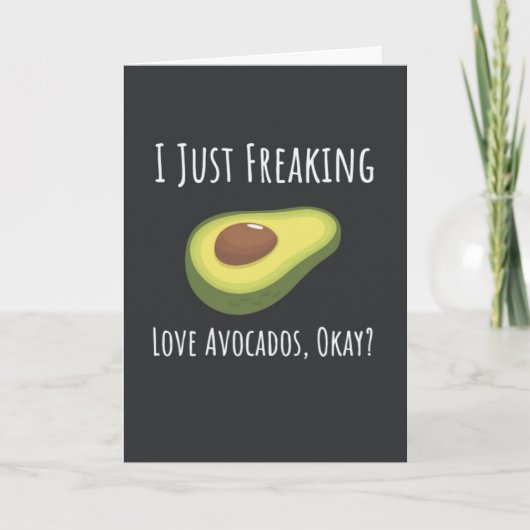 Grappige Avocado Kaarten Fruit Trendy Gelukkig Veg (Voorkant)
