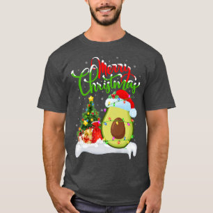 Grappige Avocado Liefhebber Kerstverlichting Kerst T-shirt