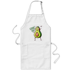 Grappige Avocado Muziek Koptelefoon Lang Schort