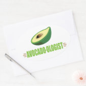 Grappige Avocado Ovale Sticker (Envelop)