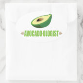 Grappige Avocado Ovale Sticker (Tas)