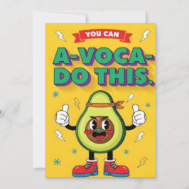 grappige avocado positieve kawaii fruitliefhebber bedankkaart