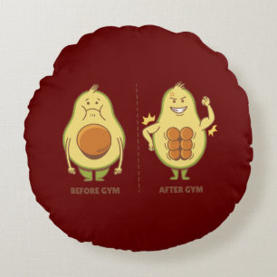 Grappige Avocado, Schattig Fruit Meme Rond Kussen