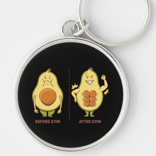 Grappige Avocado, Schattig Fruit Meme Sleutelhanger (Voorkant)