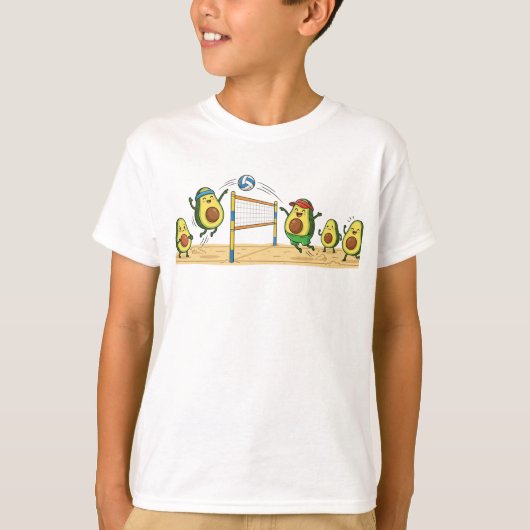 Grappige Avocado Strand Volleybal Punt T-shirt (Voorkant)