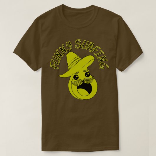 grappige avocado surfende illustratie t-shirt (Design voorkant)