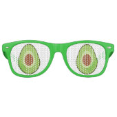 Grappige avocado tinten retro zonnebril (Voorkant)