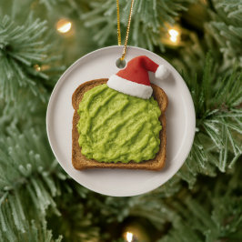 Grappige Avocado Toast – Persoonlijk Kerstcadeau Keramisch Ornament
