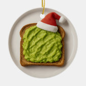 Grappige Avocado Toast – Persoonlijk Kerstcadeau Keramisch Ornament (Voorkant)