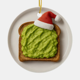 Grappige Avocado Toast – Persoonlijk Kerstcadeau Keramisch Ornament