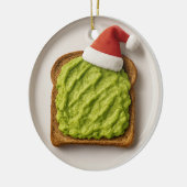 Grappige Avocado Toast – Persoonlijk Kerstcadeau Keramisch Ornament (Links)
