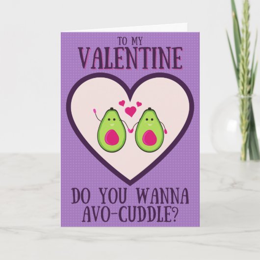 Grappige Avocado Valentijnkaart Kaart (Voorkant)