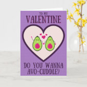 Grappige Avocado Valentijnkaart Kaart (Gele Bloem)