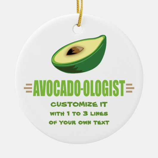 Grappige Avocadoliefhebber Keramisch Ornament (Voorkant)