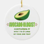 Grappige Avocadoliefhebber Keramisch Ornament (Achterkant)