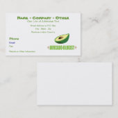 Grappige Avocadoliefhebber Visitekaartje (Voorkant / Achterkant)