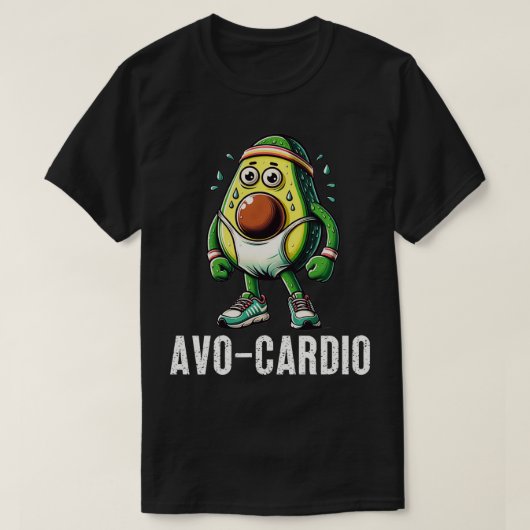 Grappige Avocardio Avocado Oefening Fitness Pun H T-shirt (Design voorkant)