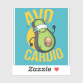 Grappige AVOCARDIO Avocado Oefening Hart Afbeeldin Sticker (Vel)