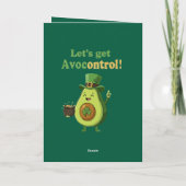 Grappige "Avocontrole" St. Patrick's Day Avocado Kaart (Achterkant)