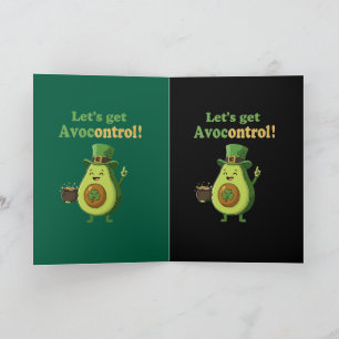 Grappige "Avocontrole" St. Patrick's Day Avocado Kaart