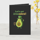 Grappige "Avocontrole" St. Patrick's Day Avocado Kaart (Gele Bloem)