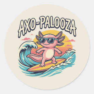 Grappige Axo-Palooza 90s Alternatieve Concert Paro Ronde Sticker