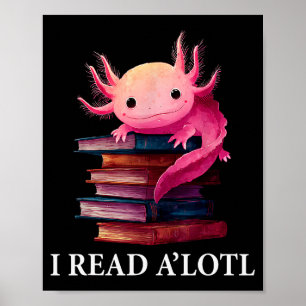 Grappige Axolotl Boek Liefhebber Bibliothecaris Le Poster