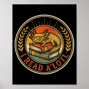 Grappige axolotl-boekenliefhebber bibliothecaris l poster