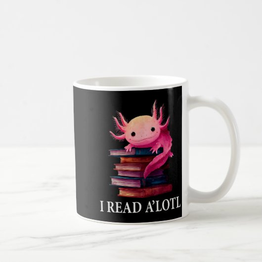Grappige Axolotl Boekliefhebber Bibliothecaris Lee Koffiemok (Rechts)