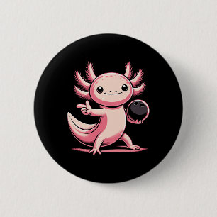 Grappige Axolotl Bowling Player Bowler Bowl Sports Ronde Button 5,7 Cm