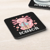 Grappige Axolotl Bubble Tea Bier Onderzetter (Linkerzijde)
