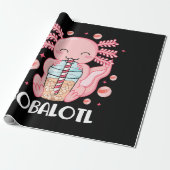Grappige Axolotl Bubble Tea Cadeaupapier (Uitgerold)