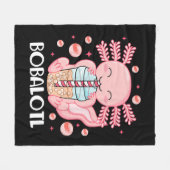 Grappige Axolotl Bubble Tea Fleece Deken (Voorkant (Horizontaal))
