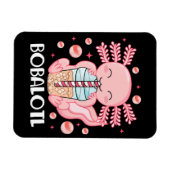 Grappige Axolotl Bubble Tea Magneet (Horizontaal)