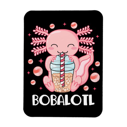 Grappige Axolotl Bubble Tea Magneet (Verticaal)