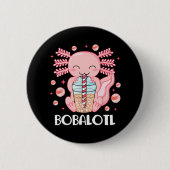 Grappige Axolotl Bubble Tea Ronde Button 5,7 Cm (Voorkant)