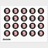 Grappige Axolotl Bubble Tea Ronde Sticker (Vel)