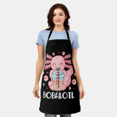 Grappige Axolotl Bubble Tea Schort (Gedragen)