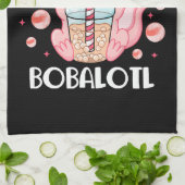 Grappige Axolotl Bubble Tea Theedoek (Gevouwen)