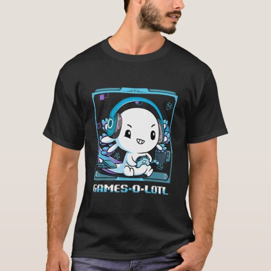 Grappige Axolotl die Console Videogames Speelt Axo T-shirt (Voorkant)
