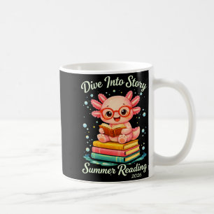 Grappige axolotl duik in verhaal zomerlezen kids koffiemok