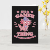 Grappige Axolotl Gaming Headset Games Cadeau Kaart (Gele Bloem)